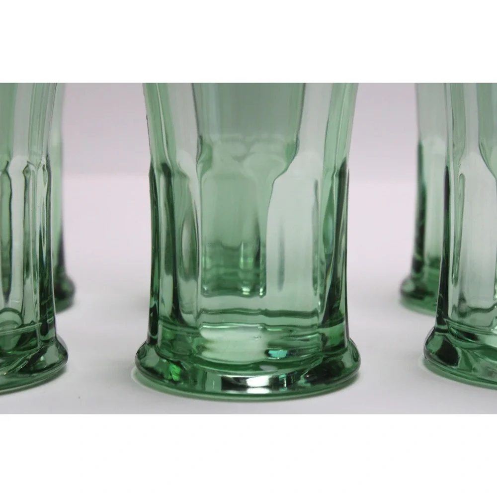 Vintage Coca-Cola Green‎ Glass Tumbler Set 6 Retro Collector Drinkware